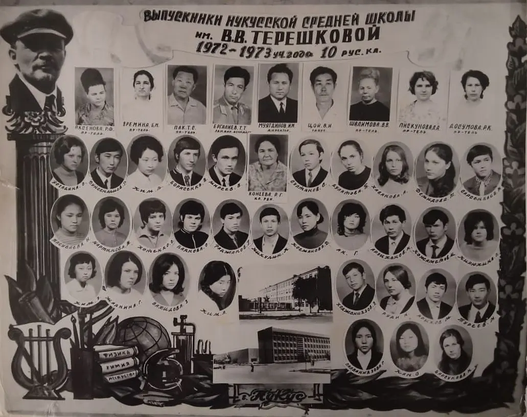Выпусники Нукусской школы им. Терешковой 1973 года